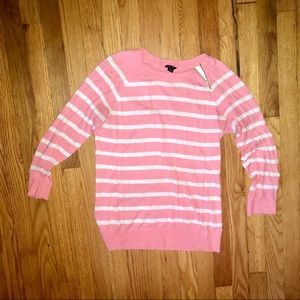 3/$20 Light pink and white striped sweater